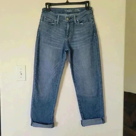 SIGNATURE levis strauss size 2 light blue jean cropped - Picture 1 of 7